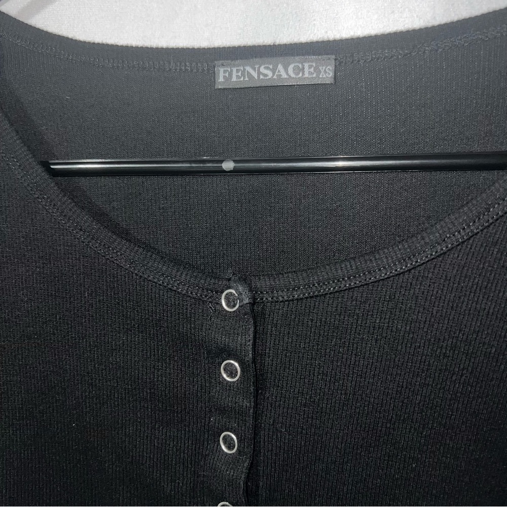 Fensace Womens Button Down Long Sleeve Crop Top Basic Knit Slim Fit Size XS - Picture 8 of 10